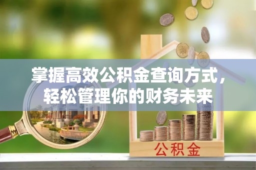 工农掌握高效公积金查询方式，轻松管理你的财务未来